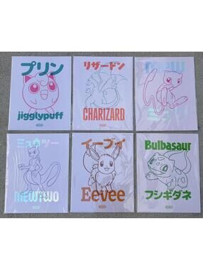 Pokemon x Target 30th Anniversary Poster Full Set All 6 Mew Charizard Bulbasaur